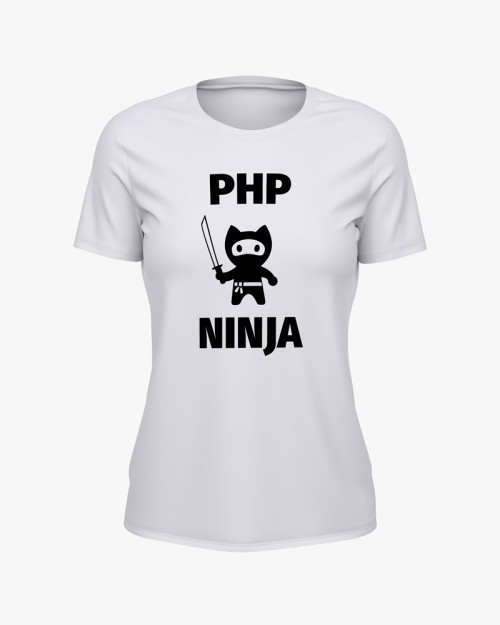 Футболка жіноча з принтом Php Ninja V74 Футболка жіноча з принтом Php Ninja V74