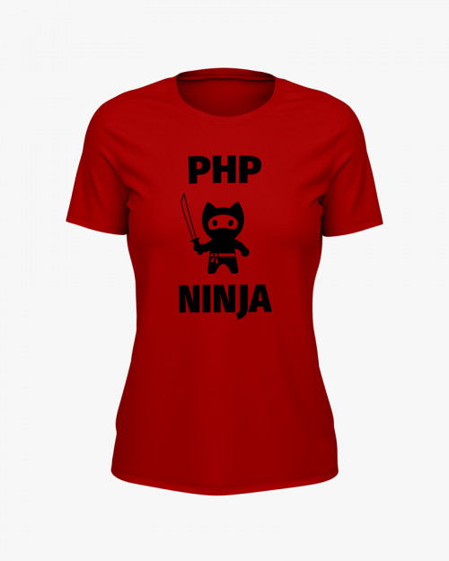 Футболка жіноча з принтом Php Ninja V74 Футболка жіноча з принтом Php Ninja V74