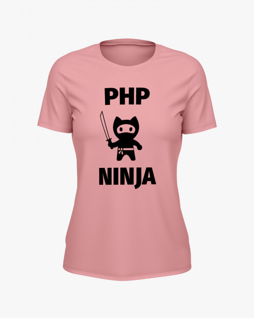 Футболка жіноча з принтом Php Ninja V74 Футболка жіноча з принтом Php Ninja V74