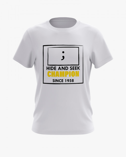 Футболка чоловіча з принтом Hide and seek champion Футболка чоловіча з принтом Hide and seek champion