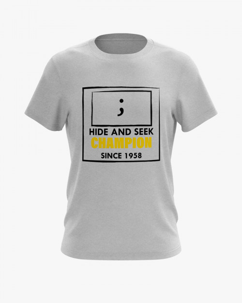 Футболка чоловіча з принтом Hide and seek champion Футболка чоловіча з принтом Hide and seek champion