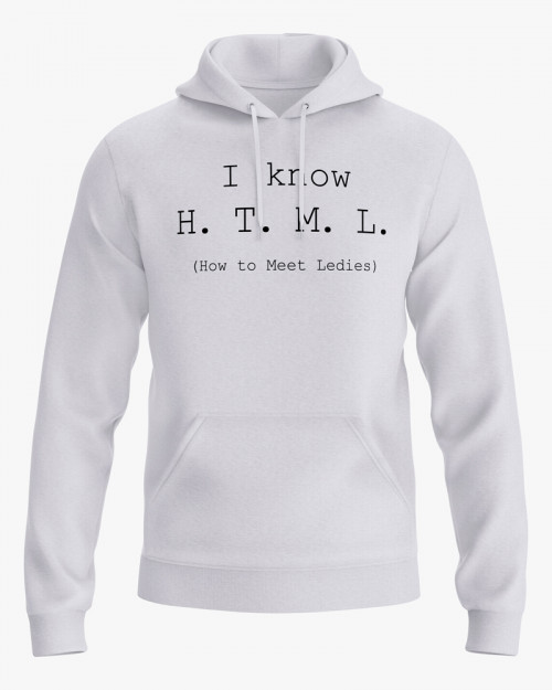 Худі чоловічий з написом I know H.T.M.L. Худі чоловічий з написом I know H.T.M.L.