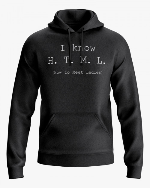 Худі чоловічий з написом I know H.T.M.L. Худі чоловічий з написом I know H.T.M.L.