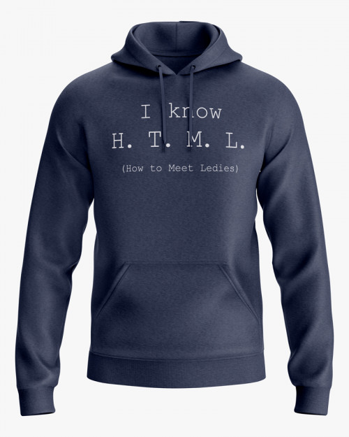 Худі чоловічий з написом I know H.T.M.L. Худі чоловічий з написом I know H.T.M.L.
