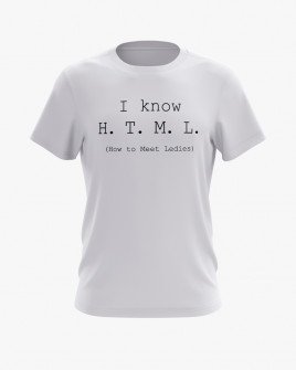 Футболка чоловіча з написом I know H.T.M.L.