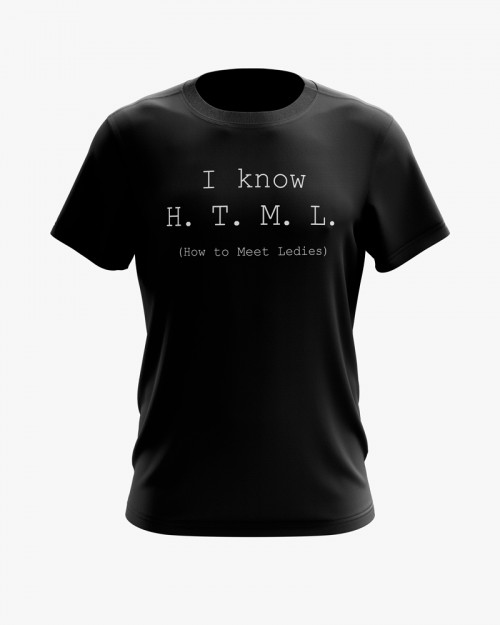 Футболка чоловіча з написом I know H.T.M.L. Футболка чоловіча з написом I know H.T.M.L.