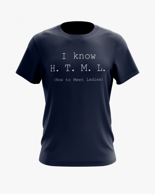 Футболка чоловіча з написом I know H.T.M.L. Футболка чоловіча з написом I know H.T.M.L.