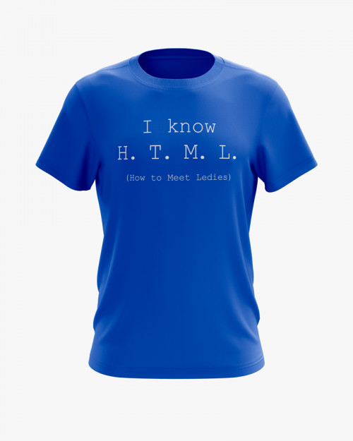 Футболка чоловіча з написом I know H.T.M.L. Футболка чоловіча з написом I know H.T.M.L.