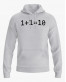 Худі чоловічий з написом 1+1=10 Худі чоловічий з написом 1+1=10