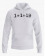 Худі жіночий з написом 1+1=10 Худі жіночий з написом 1+1=10