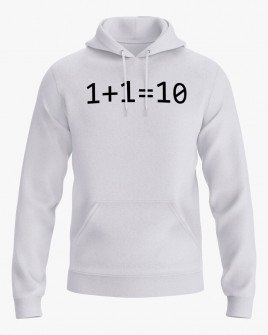Худі жіночий з написом 1+1=10