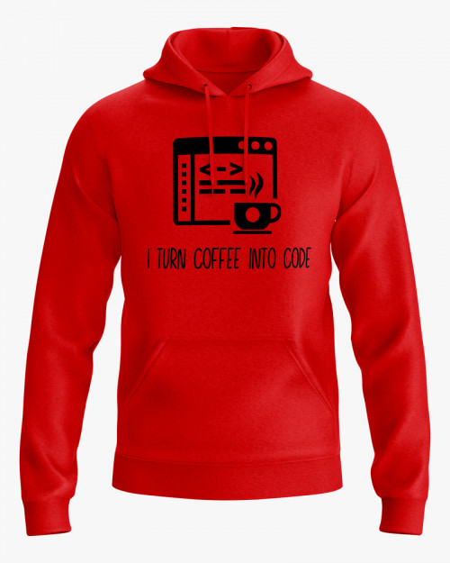 Худі жіночий з написом I turn coffee into code Худі жіночий з написом I turn coffee into code