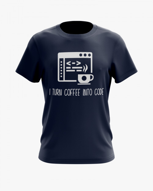 Футболка чоловіча з написом I turn coffee into code Футболка чоловіча з написом I turn coffee into code
