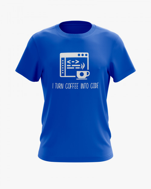 Футболка чоловіча з написом I turn coffee into code Футболка чоловіча з написом I turn coffee into code