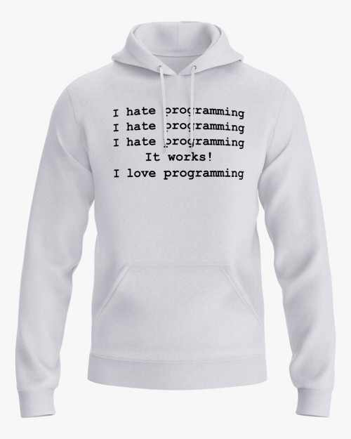 Худі жіночий з написом I hate / love programming Худі жіночий з написом I hate / love programming