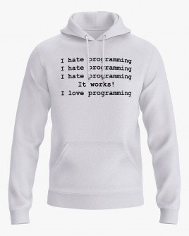Худі жіночий з написом I hate / love programming