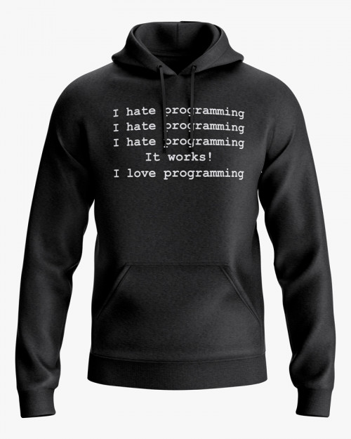 Худі жіночий з написом I hate / love programming Худі жіночий з написом I hate / love programming