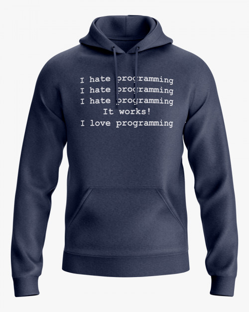 Худі жіночий з написом I hate / love programming Худі жіночий з написом I hate / love programming