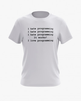 Футболка чоловіча з написом I hate / love programming