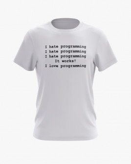 Футболка чоловіча з написом I hate / love programming