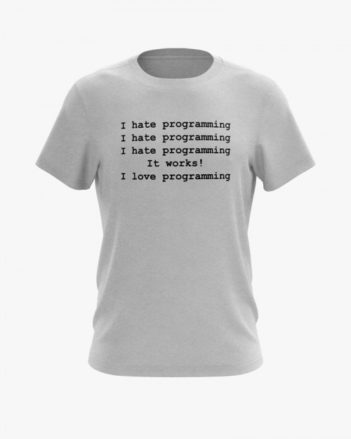 Футболка чоловіча з написом I hate / love programming Футболка чоловіча з написом I hate / love programming