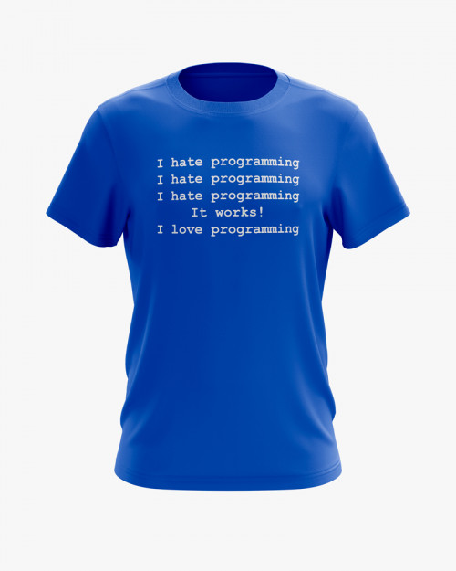 Футболка чоловіча з написом I hate / love programming Футболка чоловіча з написом I hate / love programming