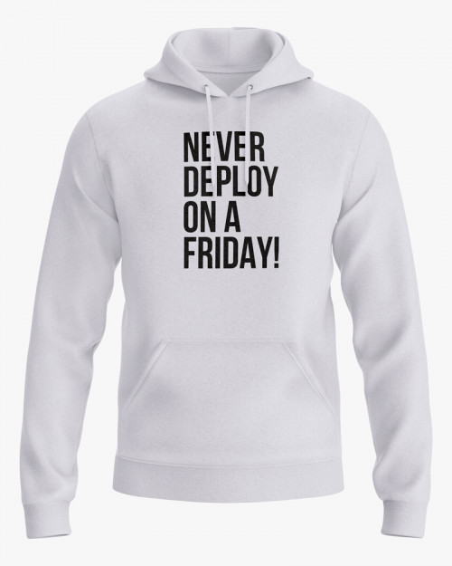 Худі жіночий з написом Never deploy on a Friday Худі жіночий з написом Never deploy on a Friday