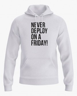 Худі жіночий з написом Never deploy on a Friday
