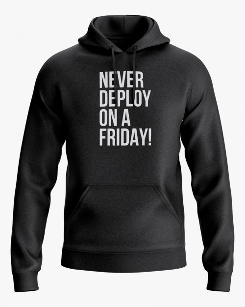Худі жіночий з написом Never deploy on a Friday Худі жіночий з написом Never deploy on a Friday
