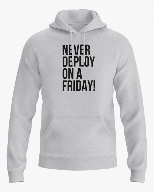 Худі жіночий з написом Never deploy on a Friday Худі жіночий з написом Never deploy on a Friday