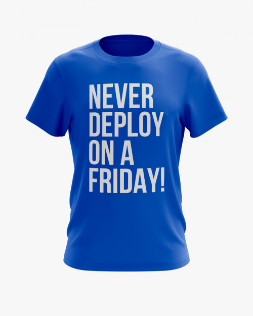 Футболка чоловіча з написом Never deploy on a Friday Футболка чоловіча з написом Never deploy on a Friday
