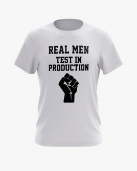 Футболка чоловіча з написом Test on production