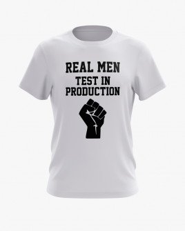 Футболка чоловіча з написом Test on production