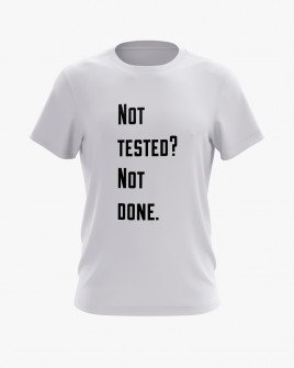 Футболка чоловіча з написом Not tested Not done