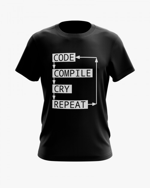 Футболка чоловіча з принтом Coding loop Футболка чоловіча з принтом Coding loop