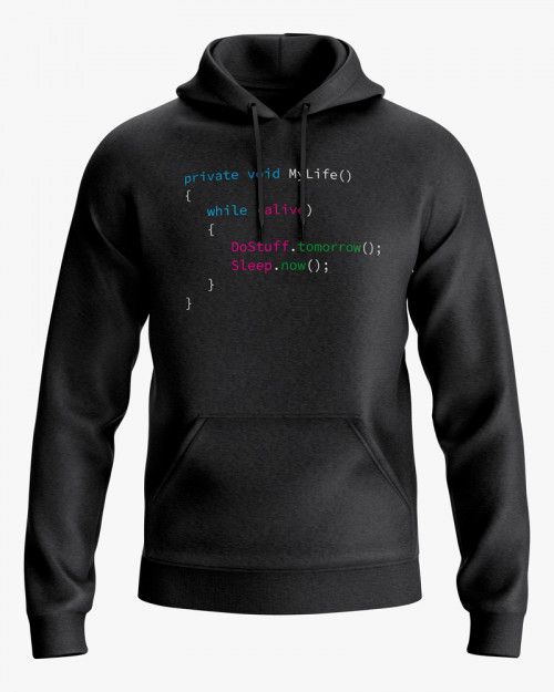 Худі чоловічий з принтом My life code Худі чоловічий з принтом My life code