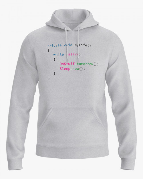 Худі чоловічий з принтом My life code Худі чоловічий з принтом My life code