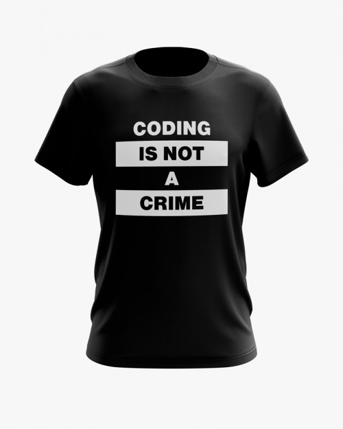 Футболка чоловіча з принтом Coding is not a crime Футболка чоловіча з принтом Coding is not a crime
