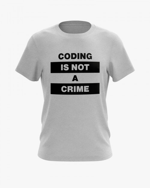 Футболка чоловіча з принтом Coding is not a crime Футболка чоловіча з принтом Coding is not a crime
