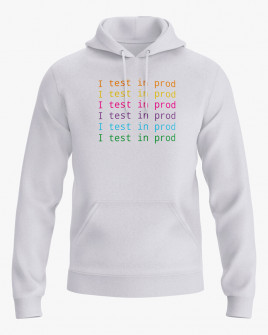 Худі чоловічий з принтом I test in prod