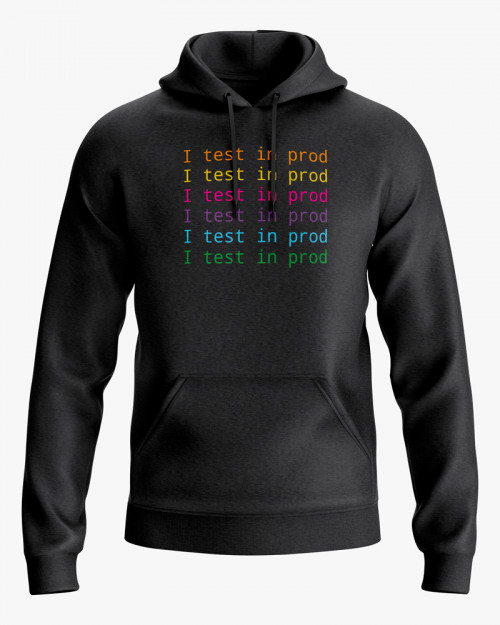 Худі чоловічий з принтом I test in prod Худі чоловічий з принтом I test in prod