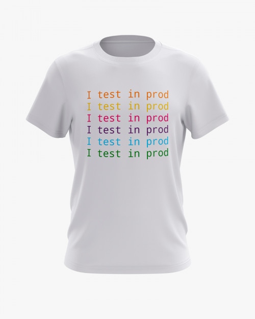 Футболка чоловіча з принтом I test in prod Футболка чоловіча з принтом I test in prod