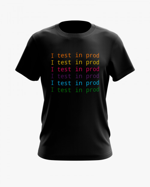 Футболка чоловіча з принтом I test in prod Футболка чоловіча з принтом I test in prod
