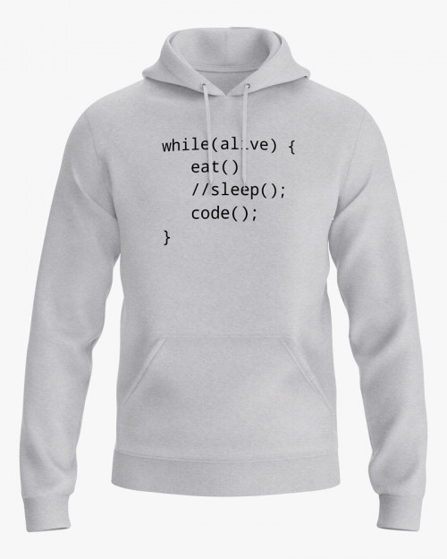 Худі чоловічий з принтом While alive eat sleep code Худі чоловічий з принтом While alive eat sleep code