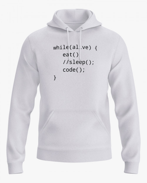 Худі жіночий з принтом While alive eat sleep code Худі жіночий з принтом While alive eat sleep code