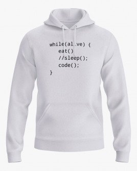 Худі жіночий з принтом While alive eat sleep code