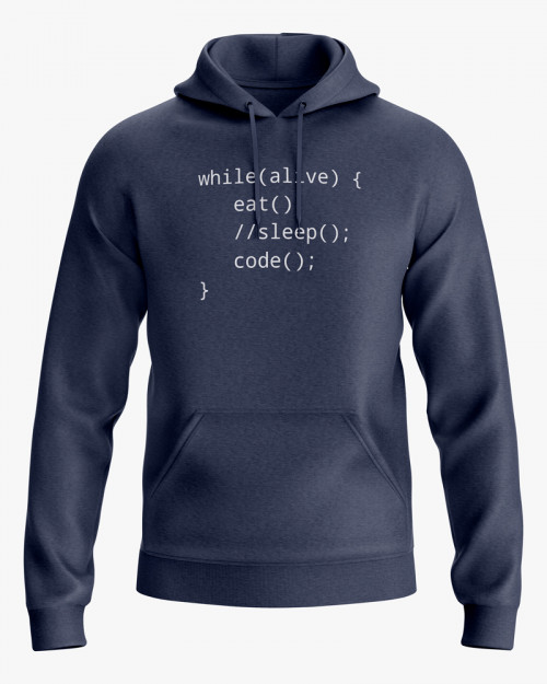 Худі жіночий з принтом While alive eat sleep code Худі жіночий з принтом While alive eat sleep code