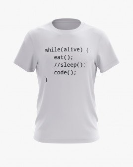 Футболка чоловіча з принтом While alive eat sleep code