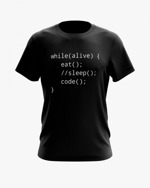 Футболка чоловіча з принтом While alive eat sleep code Футболка чоловіча з принтом While alive eat sleep code