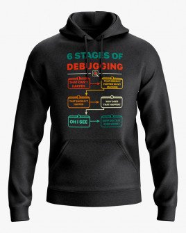 Худі жіночий з принтом 6 stages of debugging